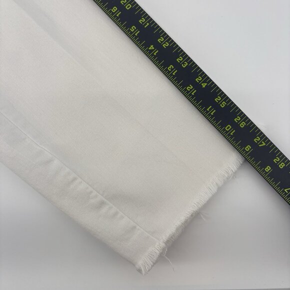 Eileen Fisher White Skinny Jeans Women's Size 16 Stretch Raw Hem - Picture 12 of 12